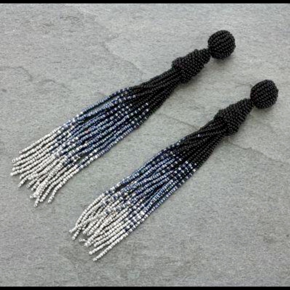 Black tassel earrings